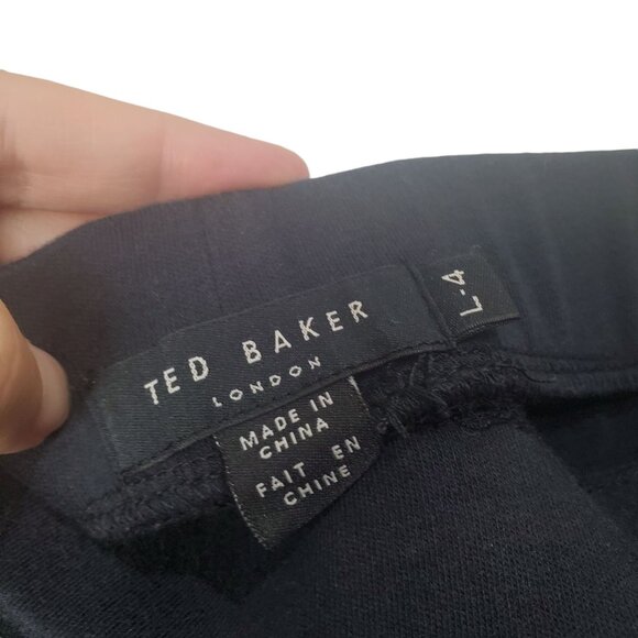 TED BAKER Women Pants 4 10 Jogger‎ Striped Drawstring High Rise Cotton Elastic - Picture 3 of 9